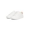 Sneaker TOMMY HILFIGER "TH COURT LTH DETAIL ESS", Herren, Gr. 45, orange (ecru, orange), Leder, Lederimitat, unifarben mit Farbeinsatz, sportlich, Schuhe, Freizeitschuh, Halbschuh, Schnürschuh mit seitlichem Logoschriftzug