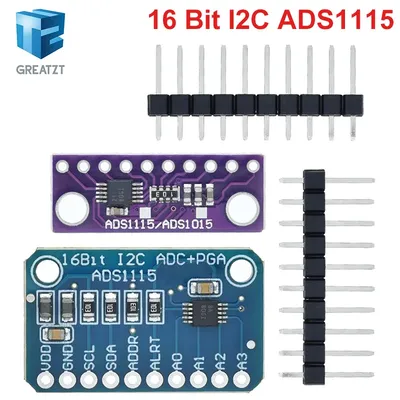 ADS1115 16 Bit I2C Modul Präzision ADC 4 Kanal Entwicklungsboard Pro Gain Verstärker 2,0 V bis 5,5 V Image