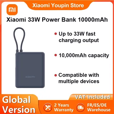 Globale Version Xiaomi 33W Power Bank 10000mAh Integriertes Kabel GL Integriertes USB-C-Kabel für Image
