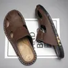 Herren Hausschuhe Sommer PU Leder Schuhe Marke Große Größe Männliche Slipper Männer Sandale Mode