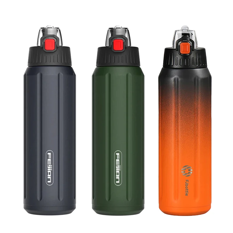 Fjbottle Thermosflasche Edelstahl Sporttrinkflasche Kalt- und Warmhaltefunktion Vakuumflasche Auslaufsichere Outdoor-Wasserflaschen Image
