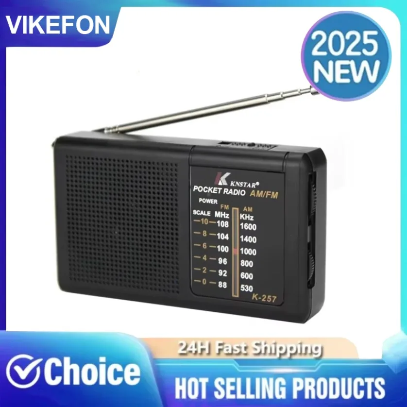 Tragbares multifunktionales Low-Power-Radio, Retro-FM-Radio, batteriebetriebenes Radio für Notfall-Radiate auf Reisen Image