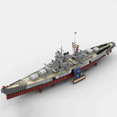 NEUE 9544PCS WW2 Militär MOC Bismarck schwere kreuzer schlachtschiff Modell DIY kreative ideen Image