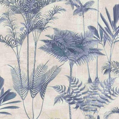 Vliestapete 555127 Tapete Botanical Dschungel 53 x 1005 cm Rasch Lirico Beige Blau Image