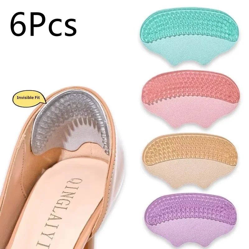 6Pcs Neue Heels Aufkleber Schuhe Rücken Anpassen Größe Klebstoff Nicht-slip Schuh Pads Fußpflege Einsatz Silikon Ferse schutz Einlegesohlen Image