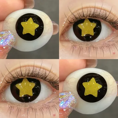 1pair Kyuusaku Yumeno Cosplay Yellow Color Contact Lenses Halloween Joker Circle Lens 14.5mm