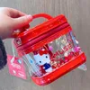 Japanische Kawaii Rot Transparent Hello Kitty Tasche Cartoon Harajuku Mädchen Ästhetische Mini Hello
