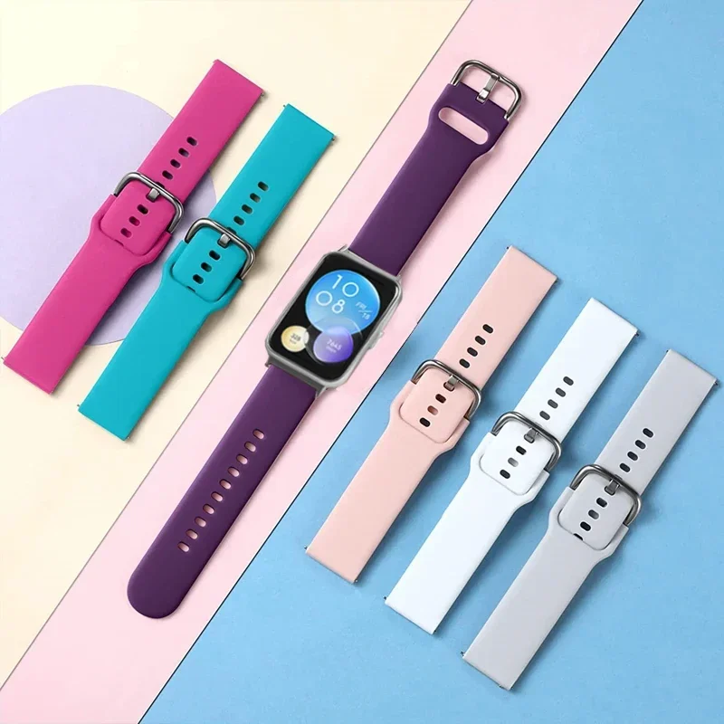 Sport Uhren armband für Huawei Uhr fit 2 Armband Smart Handgelenk Metalls chnalle wasserdichtes Band Silikon Armband Fit2 Correa Zubehör Image