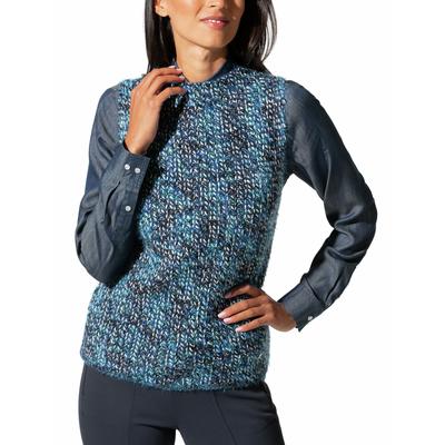Walbusch Damen Effektgarn Ärmelloser Pullover Blau mehrfarbig Image
