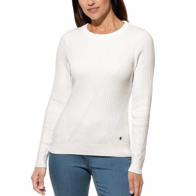Walbusch Damen Struktur-Pullover Figurschmeichler Weiss Image