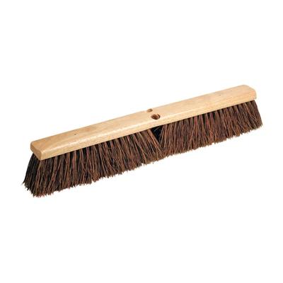 Pro Line Proline Brush Hardwood Block Floor Broom Head, 2 1/2" Natural Palmyra Fiber Bristles, 18", Black