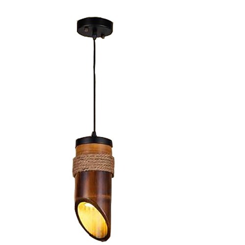 26 cm Hängelaternen-Design Geometrische Formen Pendelleuchte Bambus Vintage Naturinspiriert 110-120V 220-240V Image
