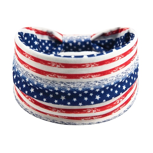 Stirnbänder mit amerikanischer Flagge für Frauen, patriotisches gedrehtes Haarband in Rot, Weiß und Blau, dehnbares, sportliches Haar-Accessoire für den Unabhängigkeitstag der USA, den Gedenktag