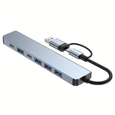 7-in-1-Multiport-Adapter USB C USB 3.0 Hub-Splitter mit Typ-C-PD, 5 USB-Anschlüsse, OTG-kompatibel, für MacBook, PC, Tablet, PS4 Image