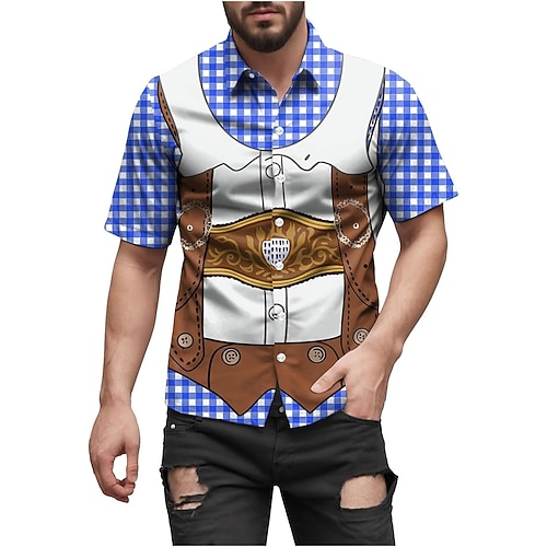 Bluse / Hemd Bayerisch München Deutsch Bayerisch Streetstyle Grafik für Herren Erwachsene 3D-Druck für Oktoberfestbier Festival Image