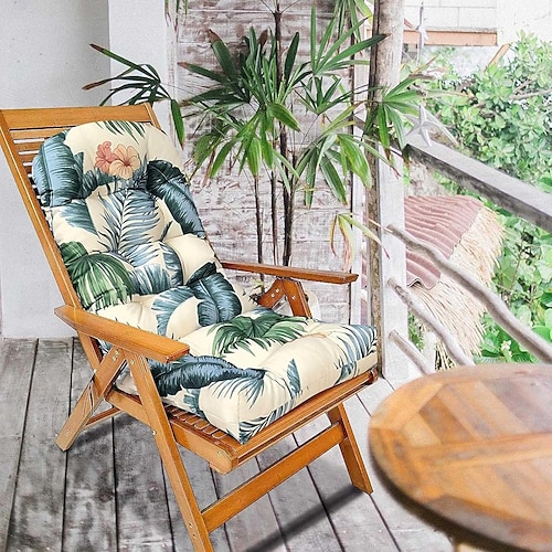wasserdichte Stuhlkissen und -polster für die Terrasse im Freien, rutschfeste Stuhlpolster mit hoher Rückenlehne, Liegekissen mit hoher Rückenlehne, Stuhlkissen mit hoher Rückenlehne für den Garten, Chaiselongue für die Terrasse und den Rasen
