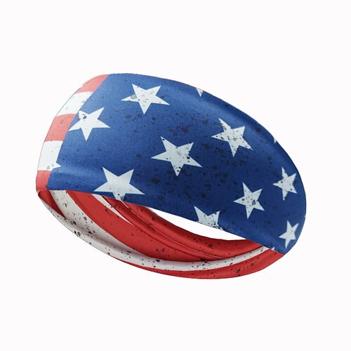 Stirnbänder mit amerikanischer Flagge für Männer, patriotisches gedrehtes Haarband in Rot, Weiß und Blau, dehnbares, sportliches Haar-Accessoire für den Unabhängigkeitstag der USA, den Gedenktag