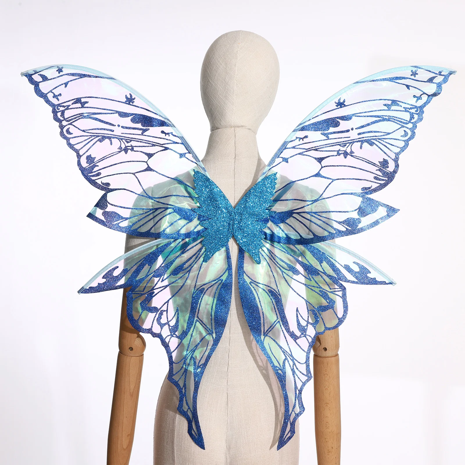 Ragazze Glittery Butterfly Wings Fotografia Masquerade Dress Up Carnevale di Halloween Accessori per costumi Festa a tema Cosplay Prop