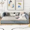 Upholstered Platform Bed with Twin XL Bed, Extra Large Mother & Child Bed with Tufted Headboard and