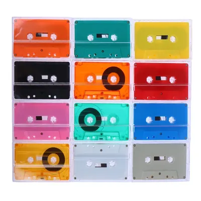 1 Set Standard Cassette Color Blank Tape Player With 45 Minutes Magnetic Audio Tape Clear Storage