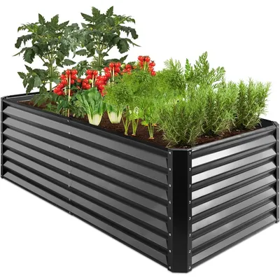 6x3x2ft Outdoor Metal Raised Garden Bed, Deep Root Box Planter for Vegetables, Flowers, Herbs, and