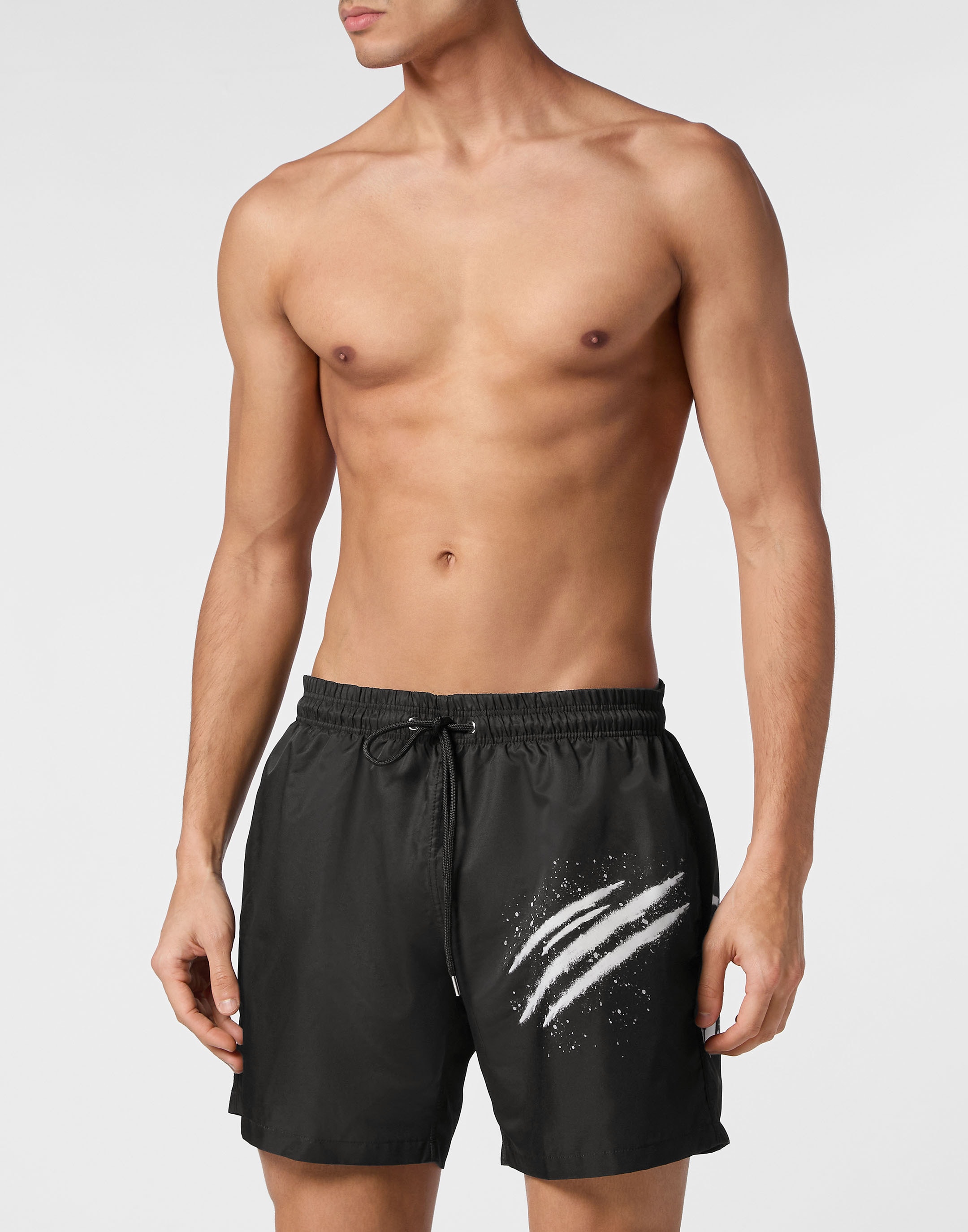 Badehose PLEIN SPORT "Badehose", Herren, Gr. XXL, US-Größen, schwarz-weiß (0201, schwarz, weiß), Obermaterial: 100% Polyester, Badehosen Image