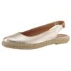 Slingsandale VERBENAS "Kiara Nucleo Metal", Damen, Gr. 37, gold (goldfarben), Leder, metallic, casual, Schuhe, Sommerschuh, Sling, Urlaubschuh, Slipper mit Juterahmen