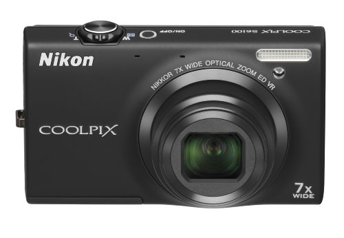 Nikon S6100 Coolpix Digital Camera - Black (16MP, 7x Optical Zoom) 3-inch LCD (Renewed)