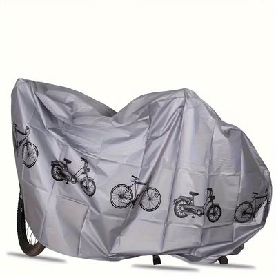 TEMU Bike Cover - Heavy-duty Eva, Fits Electric & Bicycle, Uv And Frost Protection, With Secure Straps, White With Design, Bike Storage Bag Not Included, Bike Cover Waterproof Image