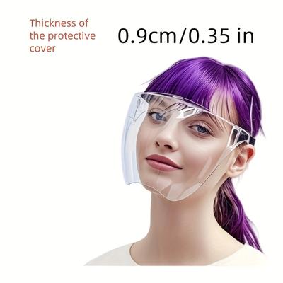 TEMU 0.35in/0.74in/1.14 Acrylic Nail Tool For Women, Clear/hd Version Full Face Breathable Mask - -free, Lightweight & Convenient For & , Non-disposable Image