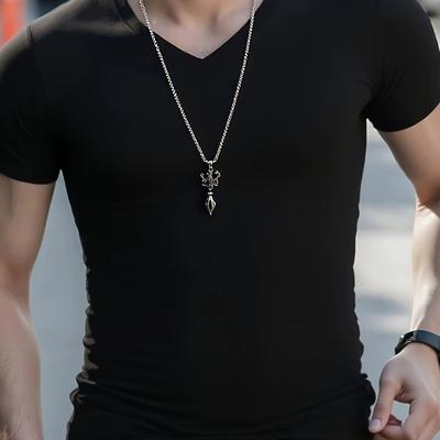 TEMU Hdw Men's Summer V-neck Short-sleeve T-shirt Image