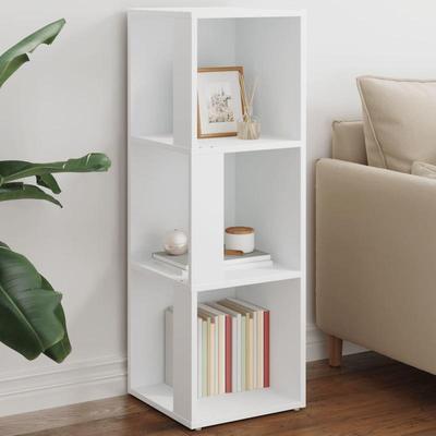 TEMU Corner Shelf White 33x33x100 Cm Wood Material, Hardwood Shelf Image