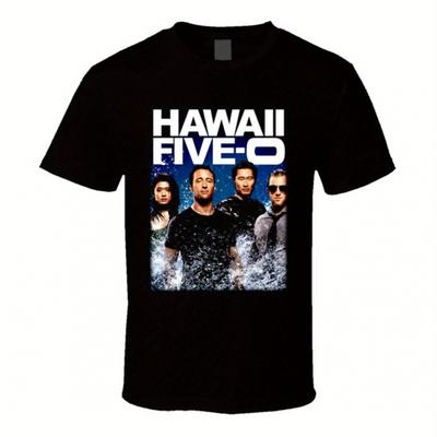 TEMU Men's Hawaii Tv Show Graphic T-shirt - Style Tee With Character Print, Round Neck, , Hand Wash Only, Casual Wear, Round Neck Shirt, Image