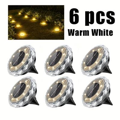 TEMU 1/2/4/6/8 Solar Ground Lights, Cold/warm White Solar Garden Lights, Upgraded Outdoor Ground Lights For , Courtyards, Decks, Lawns, Patios, Walkways Landscape Image