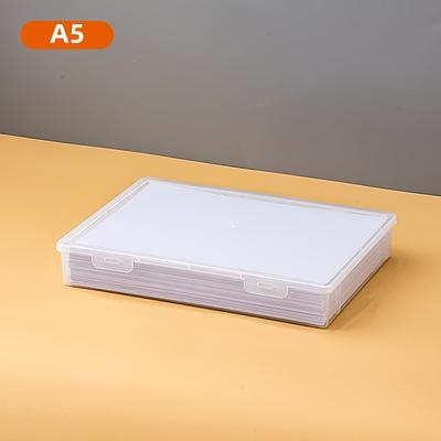 TEMU 1pc A4/a5 Plastic File Storage Box With Cover, Small Object Storage Box, Transparent Desktop Organizer, Suitable For Cars Office Valentine's Day New Year Gift Wrap Image