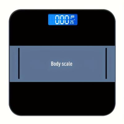 TEMU 1 Digital Bathroom Scale With Thermometer, Body Weight Scale With Backlit Lcd Display, Rounded Corner Design, 400 Lbs