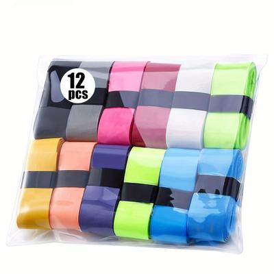 TEMU 12pcs/6pcs Outdoor Tennis Anti-slip Sweat Absorbing Straps, Tennis Racket Accessories