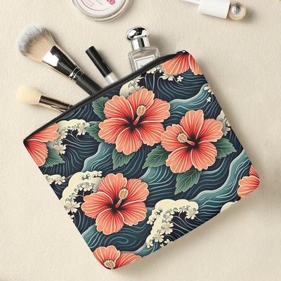 TEMU 1pc,hawaii Toiletry Bag, Travel Accessories Storage Bag/cosmetic Bag, Unisex, Neutral Double-sided Print Lightweight Zipper Multi- Bag, , Shopping, Travel And Beach,perfect Gift Idea Image