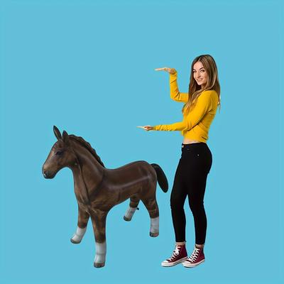TEMU Wild West Party Inflatable Decorations - 94x80cm Pvc Cowboy Theme Animal Decor With Horses, Cows & , Photo Booths, Weddings, Birthdays, And , Event Accessories | Outdoor Decor | Durable Decor Image
