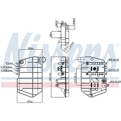 NISSENS Ausgleichsbehälter, Kühlmittel Universal ohne Kühlmittelstandsensor für DAF 1607794 0393391 1295910 996032 Image