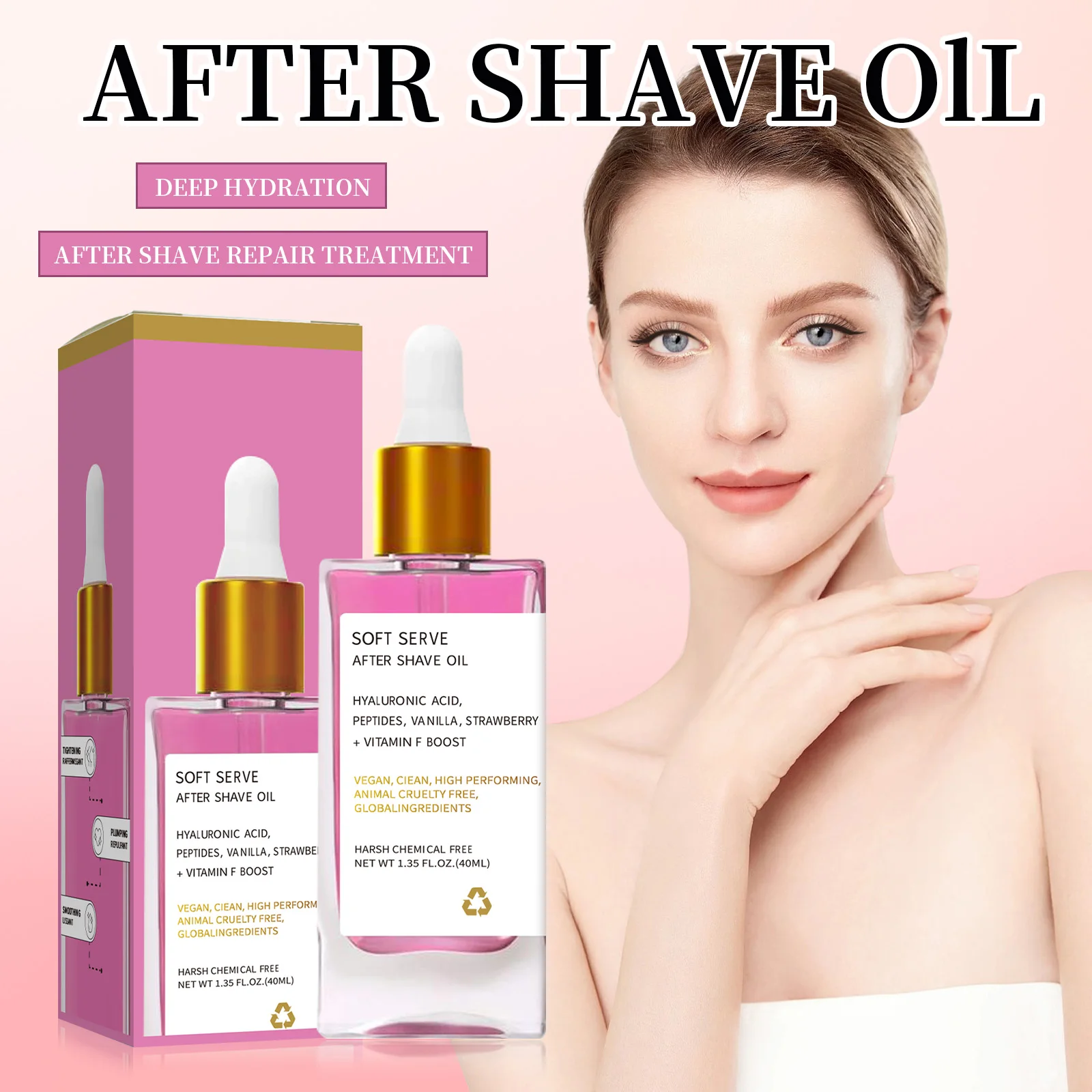 After Shave Oil Erdbeer-Vanille Wirklich After Shave OilFür glatte Haut spendet Feuchtigkeit weich ﻿ Hautpflege Frauen dienen Rasieröl Image