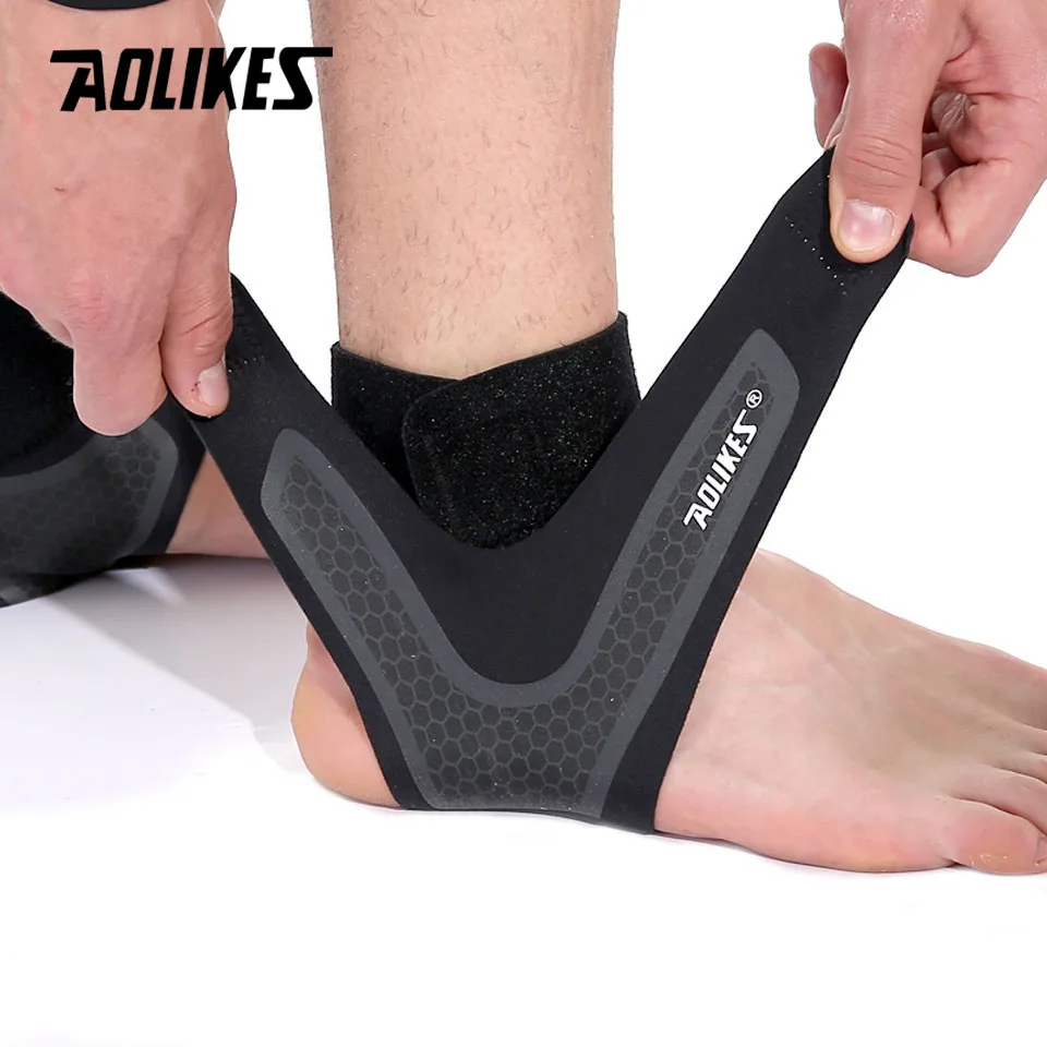AOLIKES 1PCS Neue Elastische Knöchel Unterstützung Einstellbar Atmungsaktive Knöchel Brace für Sport Schutz Verstauchungen Verletzungen Ferse Wrap Hülse Image