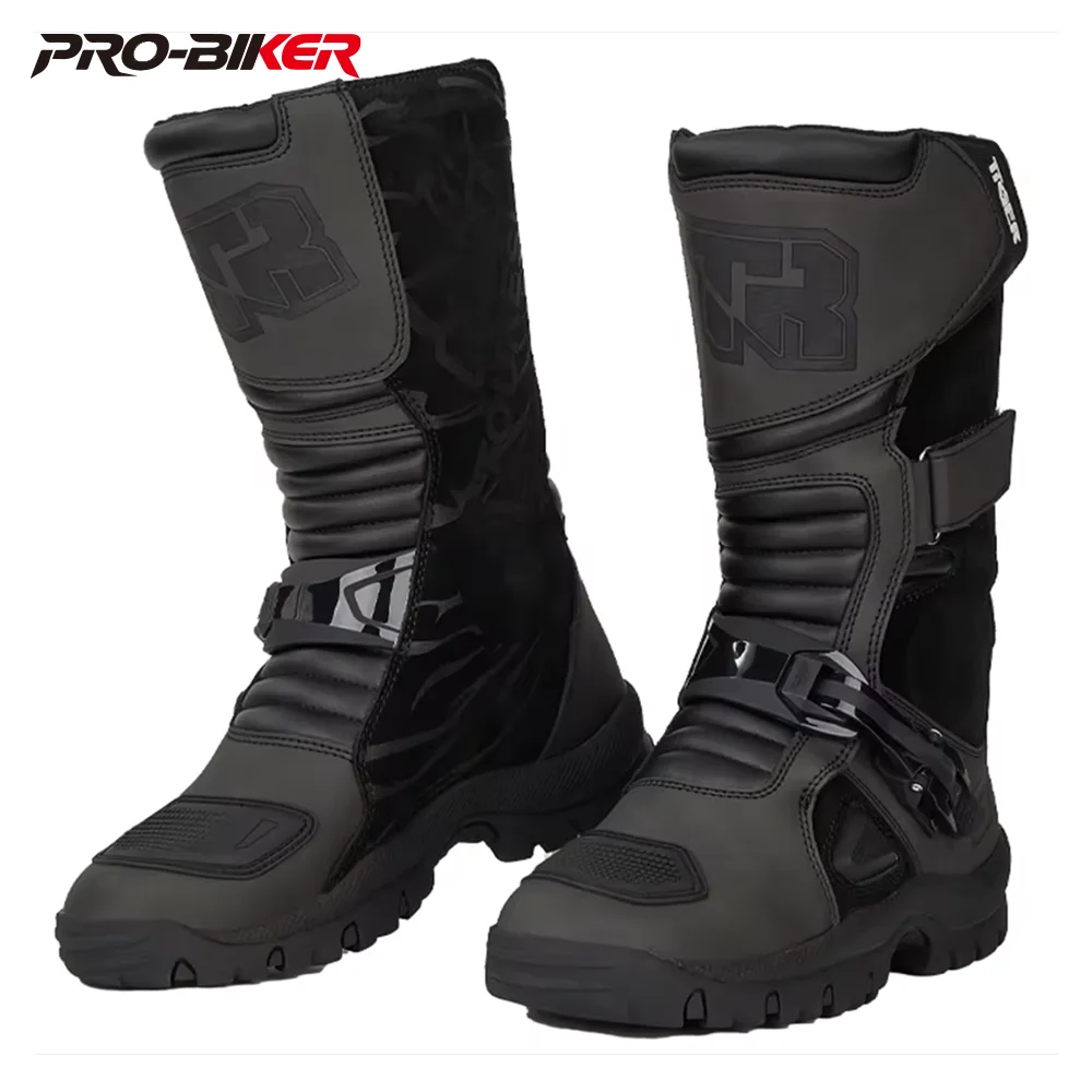 Motorradstiefel Herren Rennschuhe Motorradfahrerstiefel Offroad Anti-Rutsch Vier Jahreszeiten Radfahren Schutzausrüstung Motocross-Stiefel Image