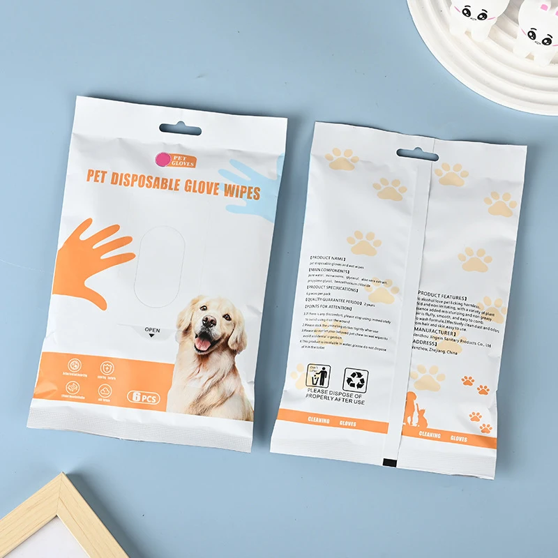 Heißes spezielles weiches Nassgewebe für Haustierhandschuhe für Katzen und Hunde, chemische Reinigung, Einweg-Reinigungsbad, feuchtes Gewebe, desodorierendes Werkzeug Image