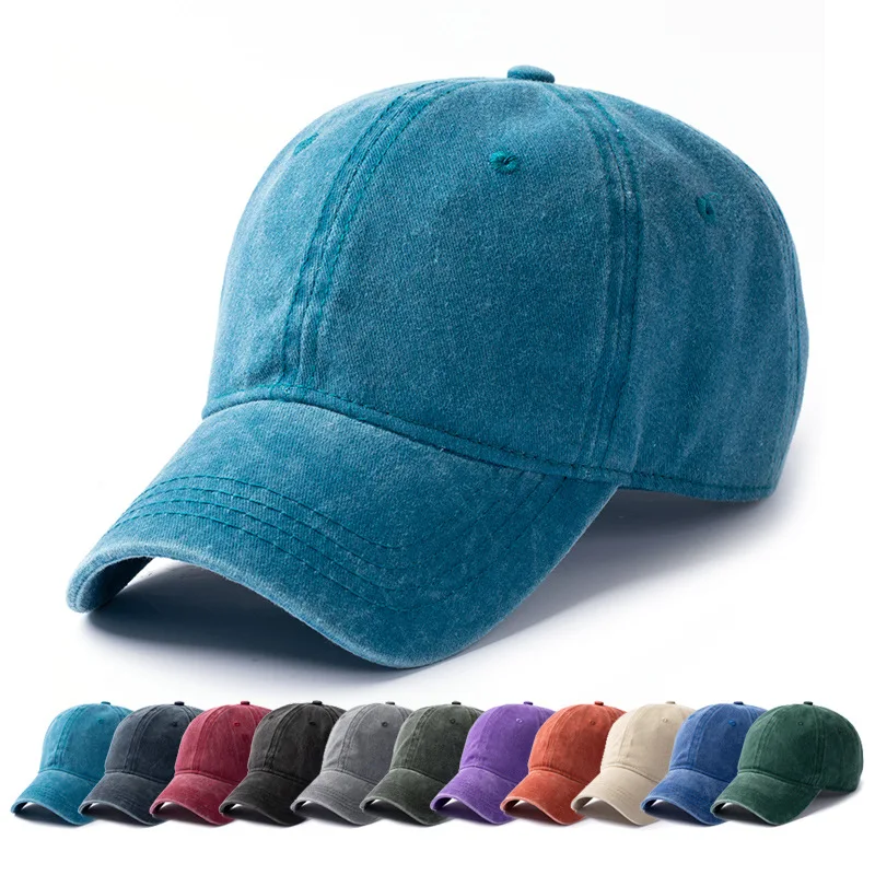 Männer Frauen 53-56 cm 56-59 cm 60-63 cm Vintage unstrukturierte Baseballkappe verwaschene Baumwolle verstellbare Kappe für großen/kleinen Kopf und Kinder Image