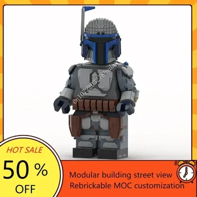 MOC Raum Schlacht Helme Serie Jango Fett Mega Abbildung Modell Bausteine Technologie Ziegel Kreative Image