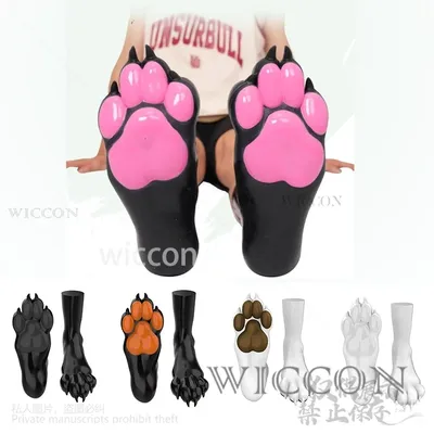 Anime Pelzigen Cosplay Anime Farbige Silikon Hund Socken Abdeckung Jirai Kei Welpen Spielt Für Mann Image