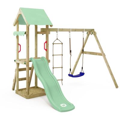 Spielturm Klettergerüst TinyCabin mit Schaukel & Rutsche, Kletterturm mit Sandkasten, Leiter & Image