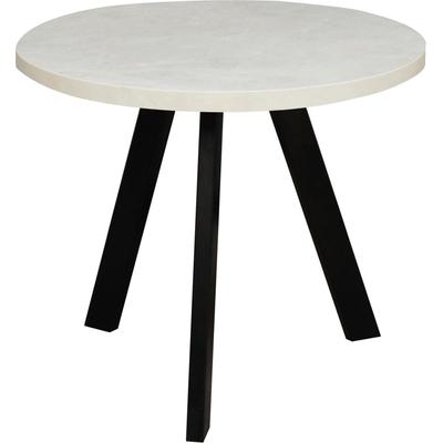 Couchtisch MÄUSBACHER "Couchtisch rund", ker opt weiß, schwarz, keramik optik weiß, H:50,5cm, Tische, Couchtisch rund Durchmesser 60cm, Metallgestell Image