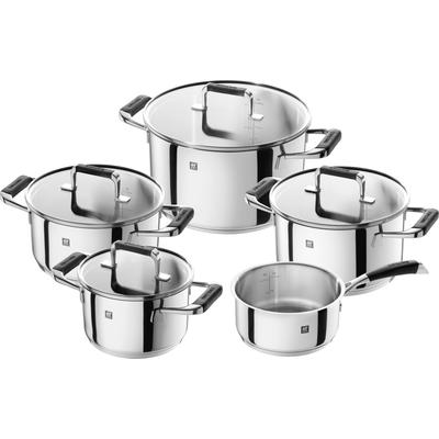 Topf-Set ZWILLING "Poletto", silber (silberfarben), Töpfe, 18/10 Edelstahl, Rostfrei, Silber, 5-tlg., Induktion Image